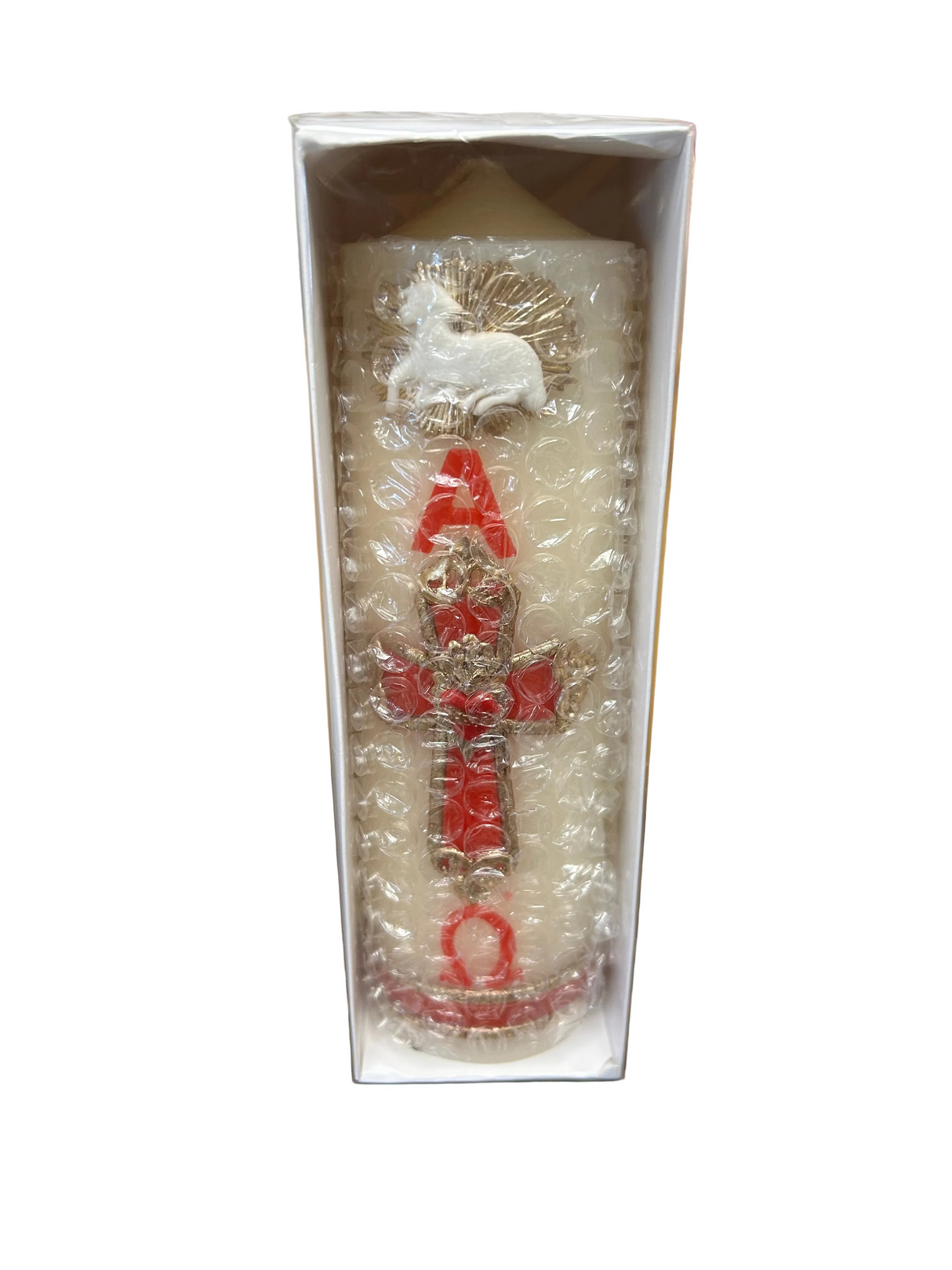 CIRIO/ CANDLE WITH CROSS, ALPHA & OMEGA