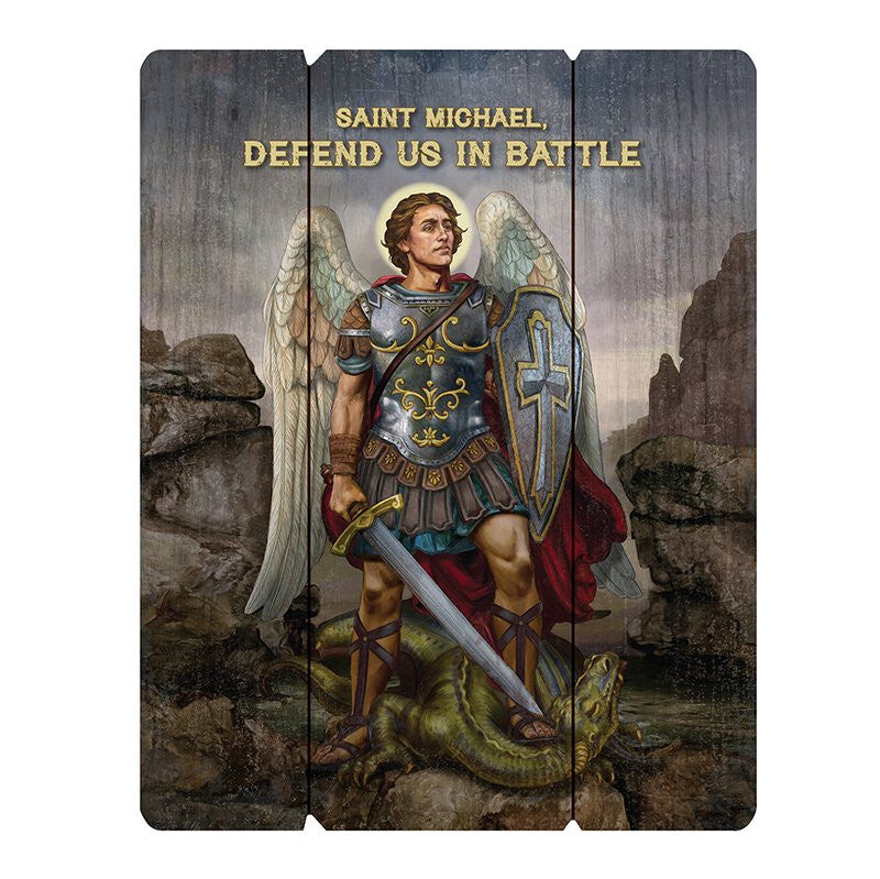 Wood Pallet Sign - Saint Michael (G1082) C2-R