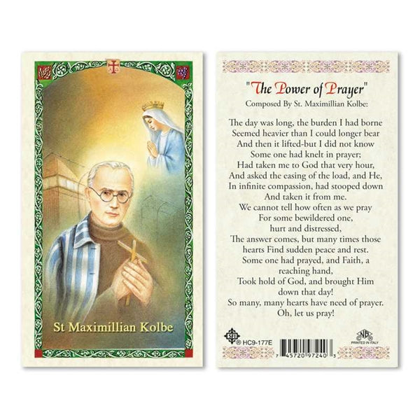 St. Maximillian Kolbe Power of Prayer Laminated Prayer Card
