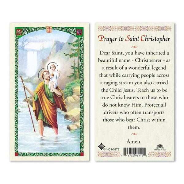 Saint Christopher Laminated Prayer Card