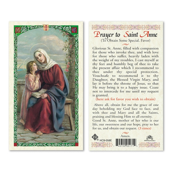 Saint Anne Laminated Prayer Card
