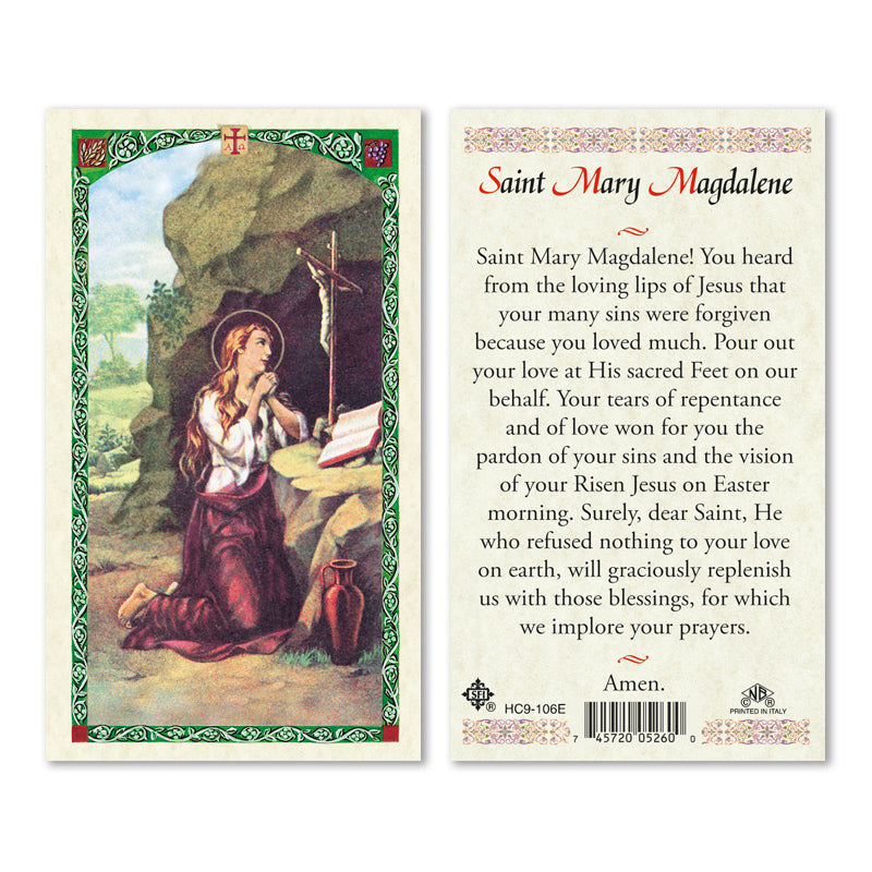 Prayer Card Saint Mary Magdalene Laminated