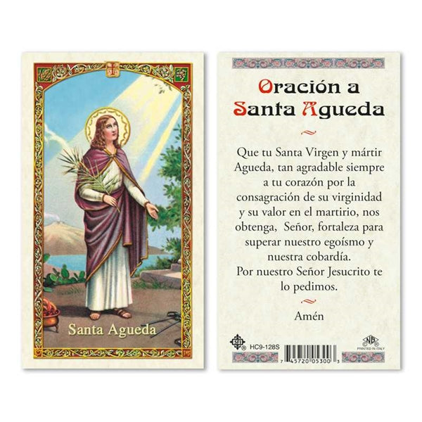 Oracion a Santa Agueda Laminated Prayer Card