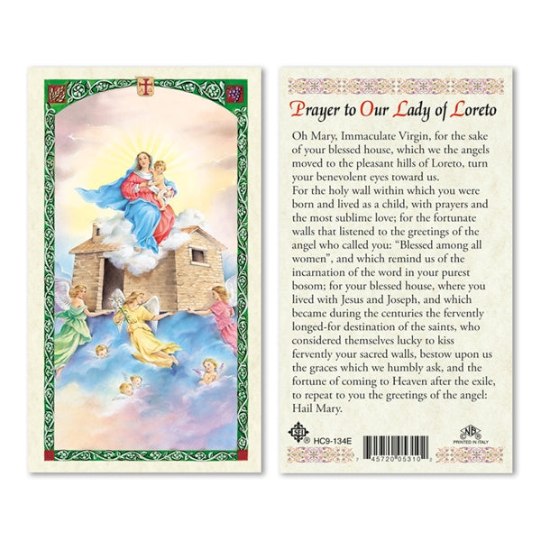 Our Lady of Loreto Laminated Prayer Card