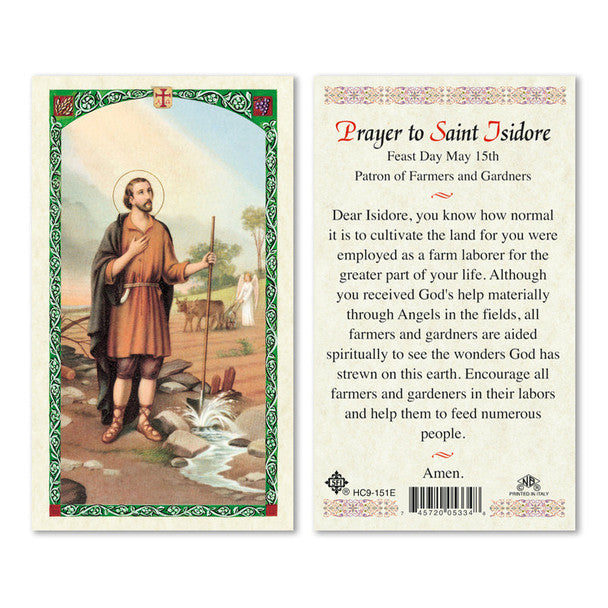 St. Isidore Laminated Prayer Card