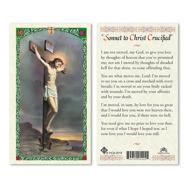 PRAYER CARD - SONNET TO CHRIST CRUCIFIED - LAMINATED