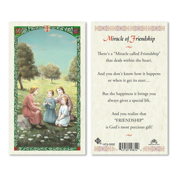 Miracle of Friendship Laminated Prayer Card
