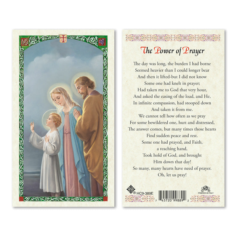 Holy Family / Power Of Prayer Laminated Prayer Card