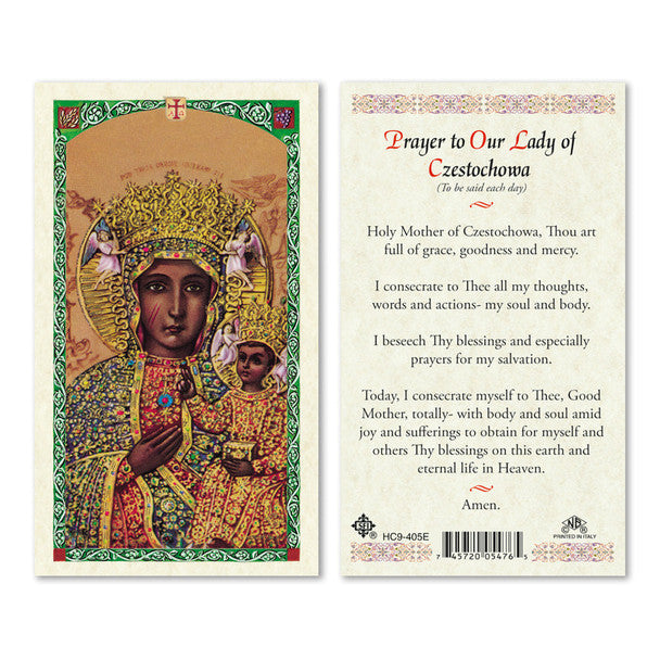 Prayer Of Our Lady Of Czestochowa Laminated Prayer Card