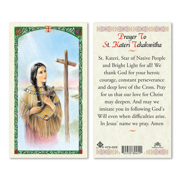 Blessed Kateri Tekakwitha Laminated Prayer Card
