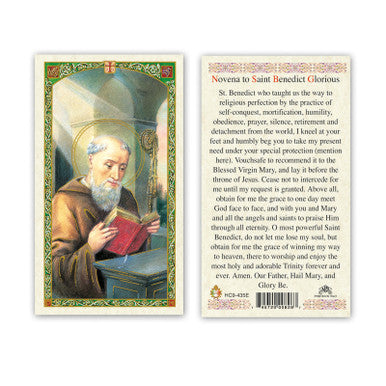 St. Benedict - Novena To St. Benedict Laminated Prayer Card