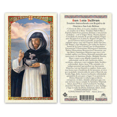San Luis Beltran Spanish Laminated Prayer Card