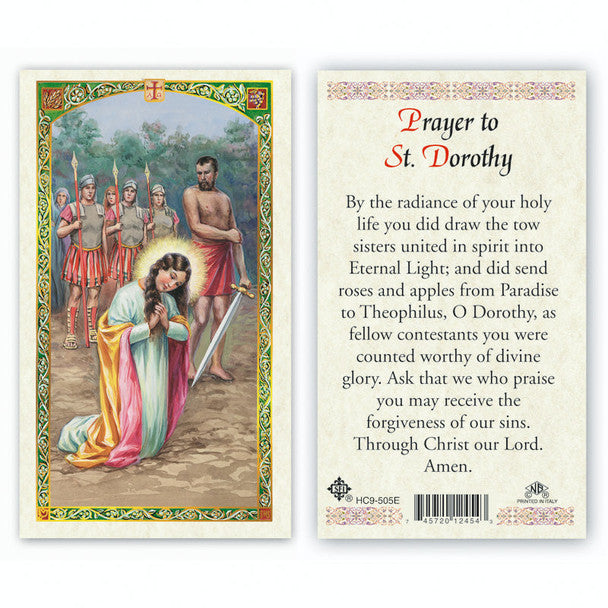 St. Dorothy Prayer Laminated Prayer Card