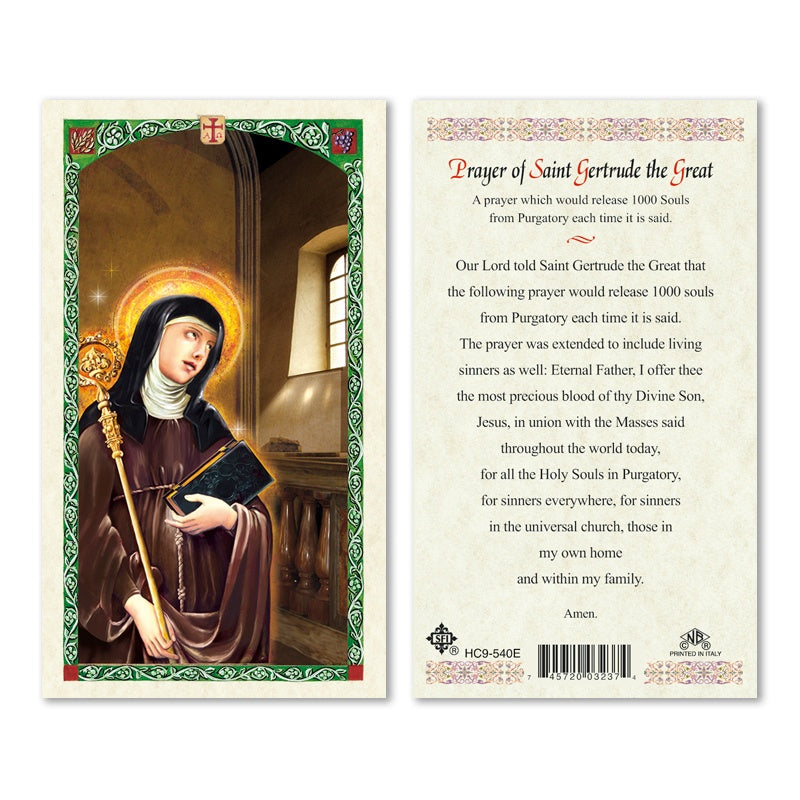 Prayer Card Prayer Of Saint Gertrude The Great Laminated