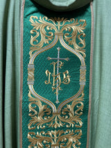Green Chasuble (Gold JHS Cross)