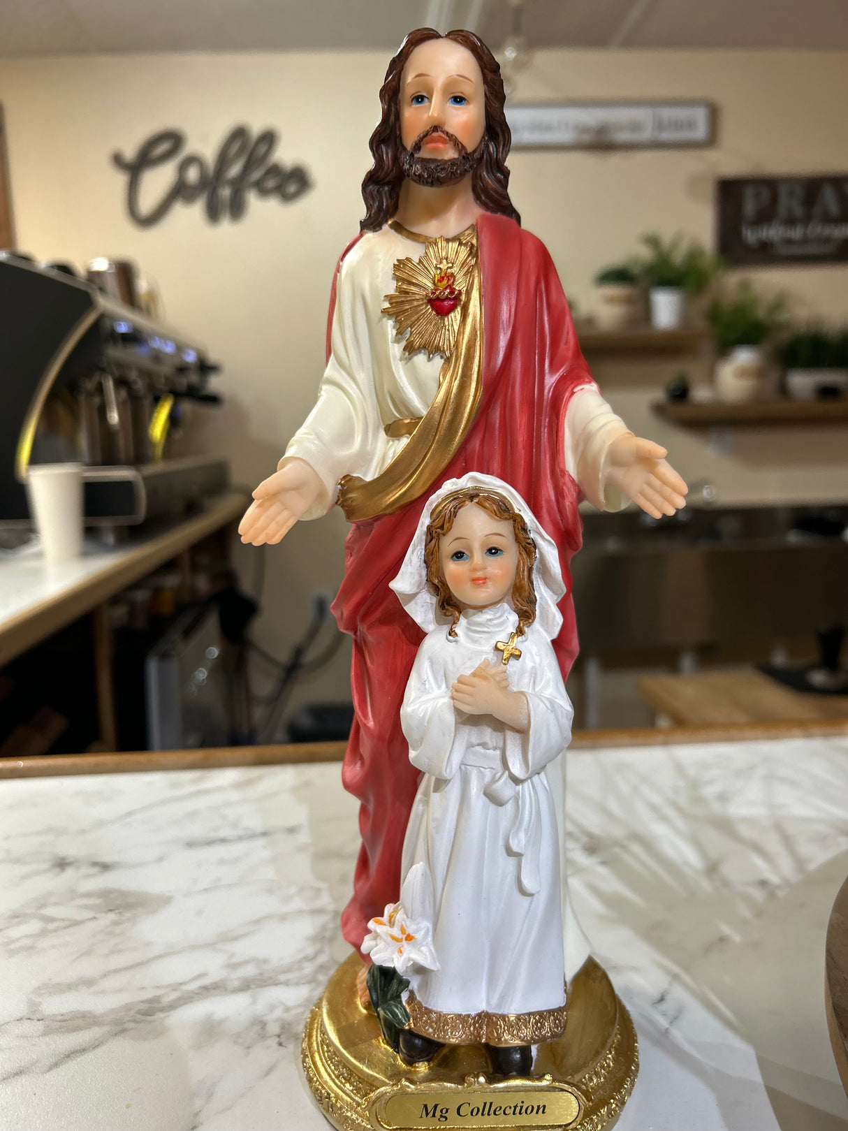Sacred Heart of Jesus with Little Girl/ First Communion 12" L-2