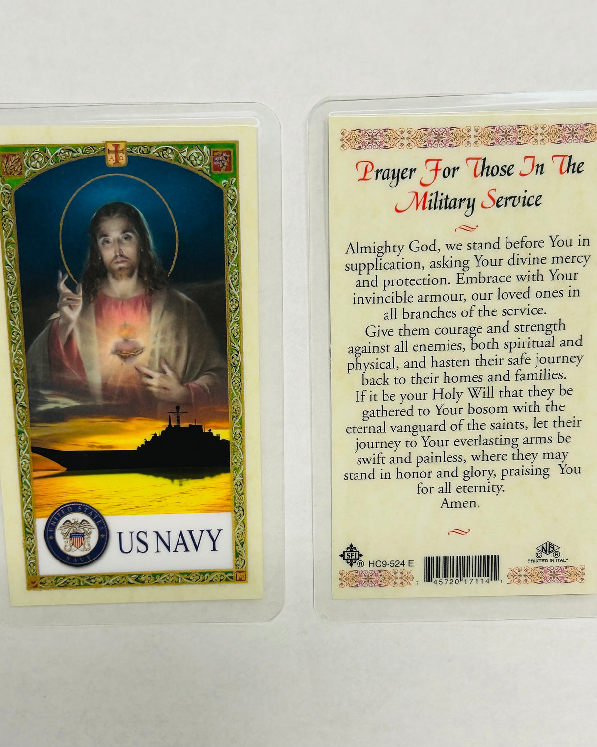 Navy Prayer for Those in Military Service Holy Card Laminate