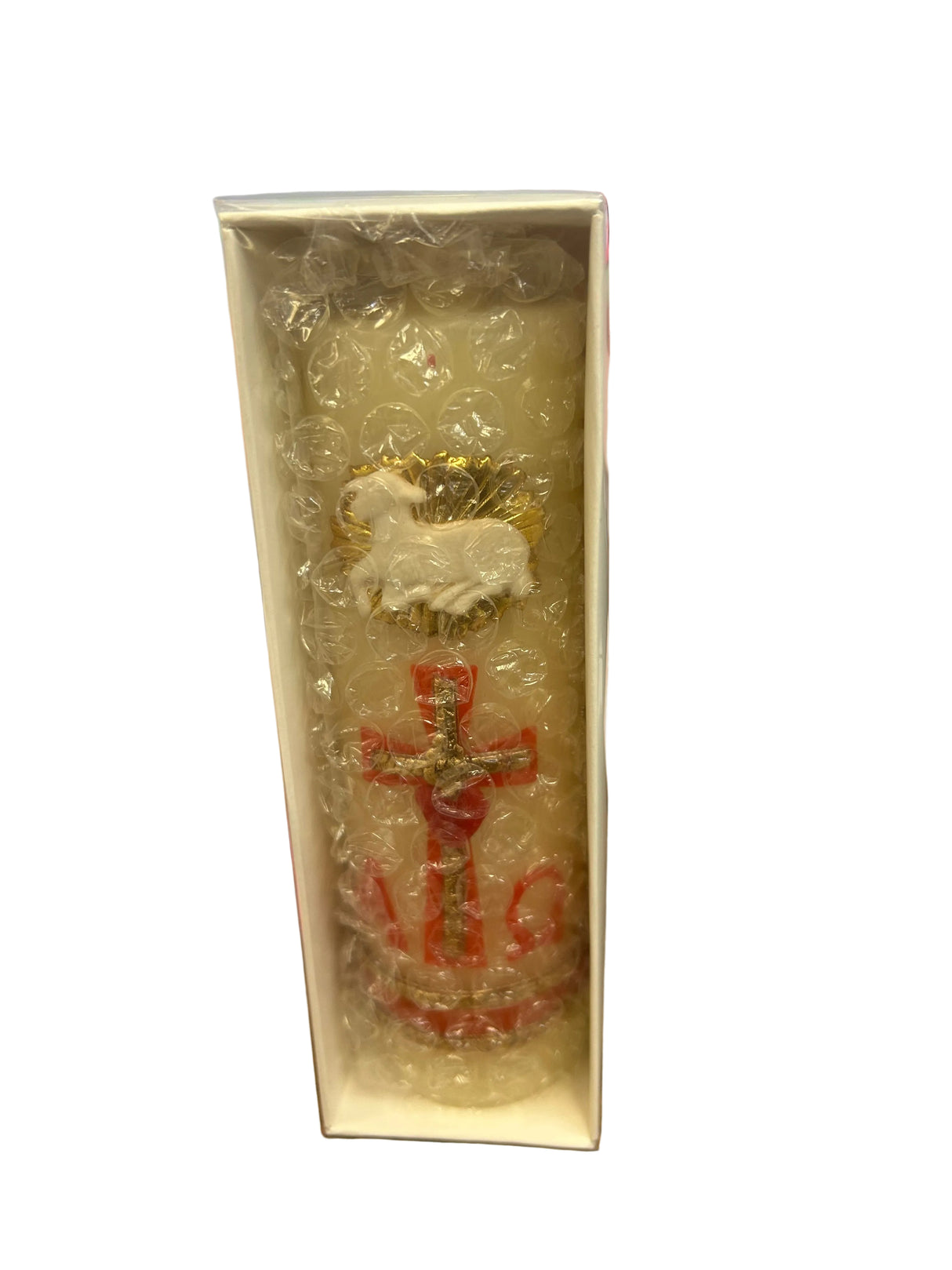 CIRIO PASCUAL CANDLE  6X2 RED AND GOLD