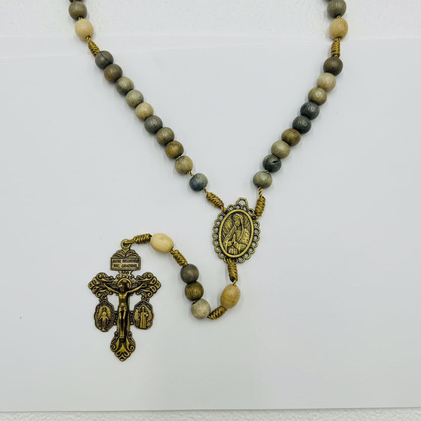 Our Lady of Guadalupe Neutral Wood Rosary