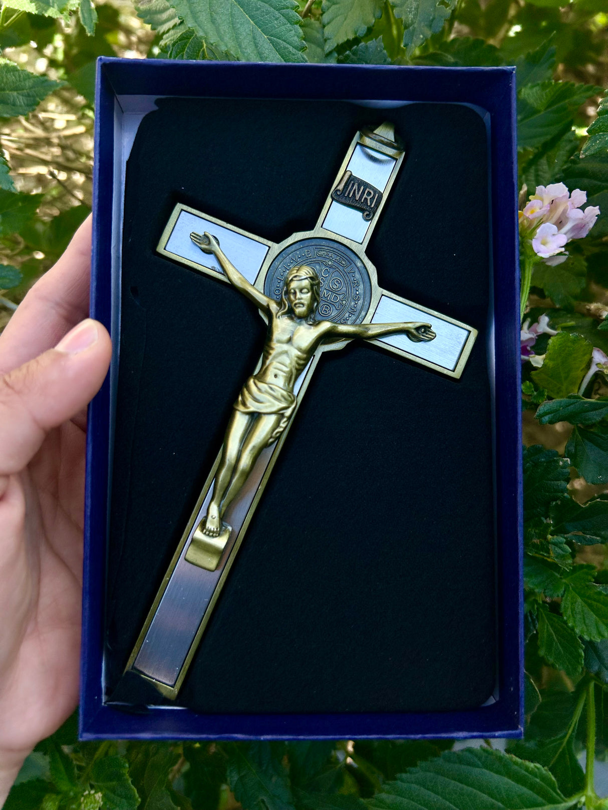BENEDICT WALL CRUCIFIX 7" C3 w/t Box G-3 CUADROS