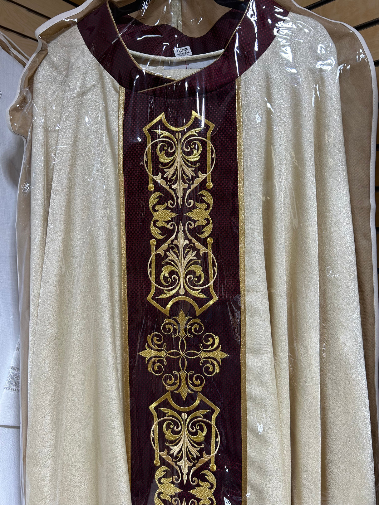 Champaign Chasuble (Red Orphrey)