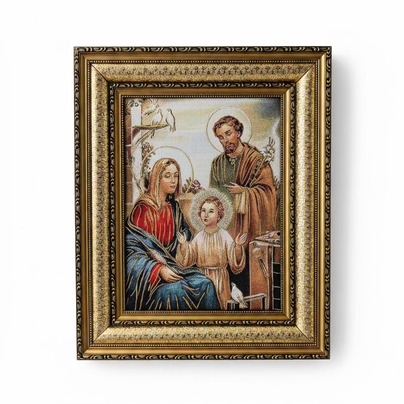 Holy Family Tapestry Cushioned Picture Frame 17" x 21"