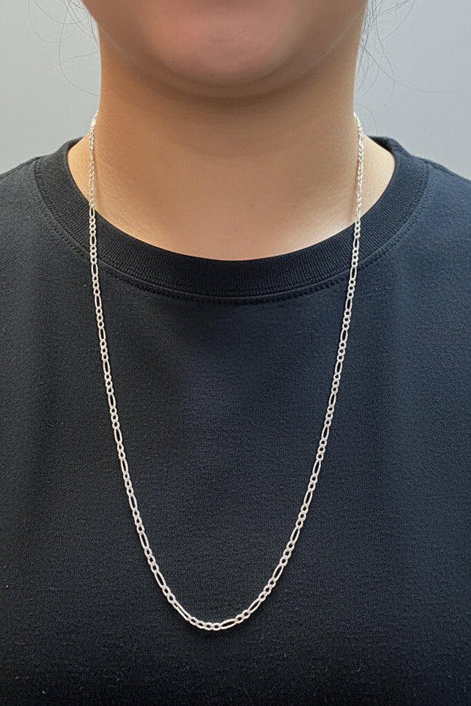 Italy Sterling Silver 26 Inch Solid Chain Necklace