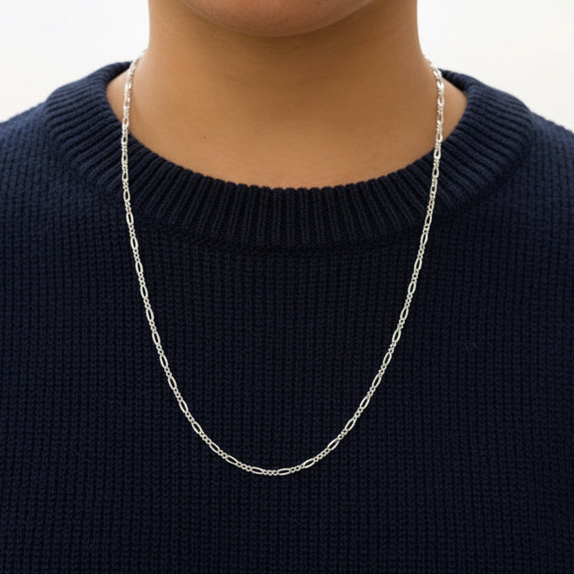Italy Sterling Silver 1mm 22" Inch Solid Chain Necklace