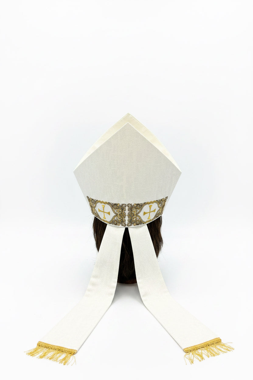 Gold Mitre with Agnus Dei embroidery