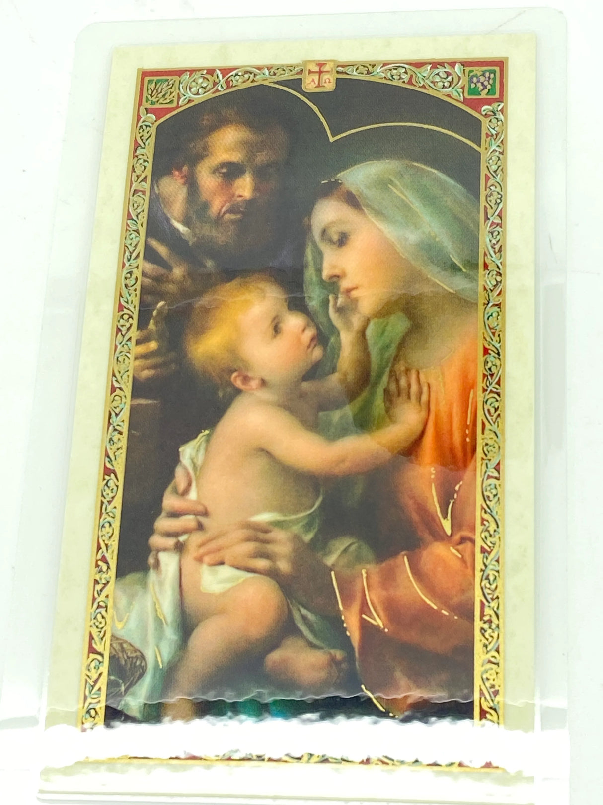 Oracion por las Familias Tarjeta Sagrada laminada