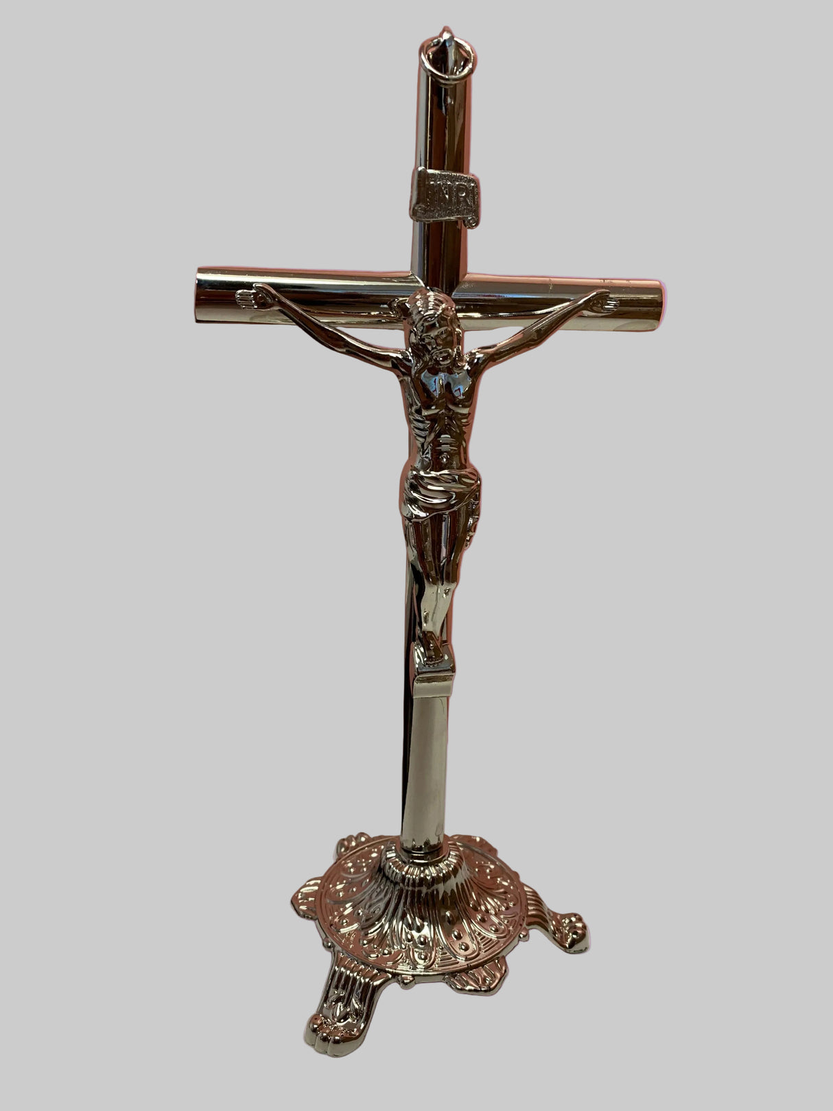 Silver crucifix 12" G-4 CUADROS