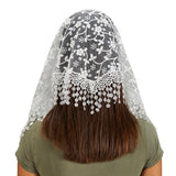 Chapel Veil With Tassels - White