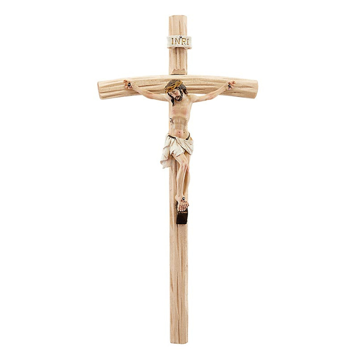 Val Gardena Wood Crucifix with Hand Painted Corpus