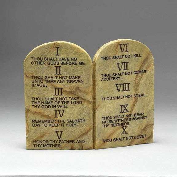 TEN COMMANDMENTS TABLETOP PLAQUE 9X12 J-2