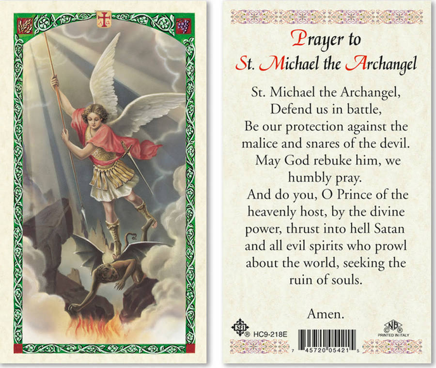Saint Michael the Archangel Laminated Prayer Card
