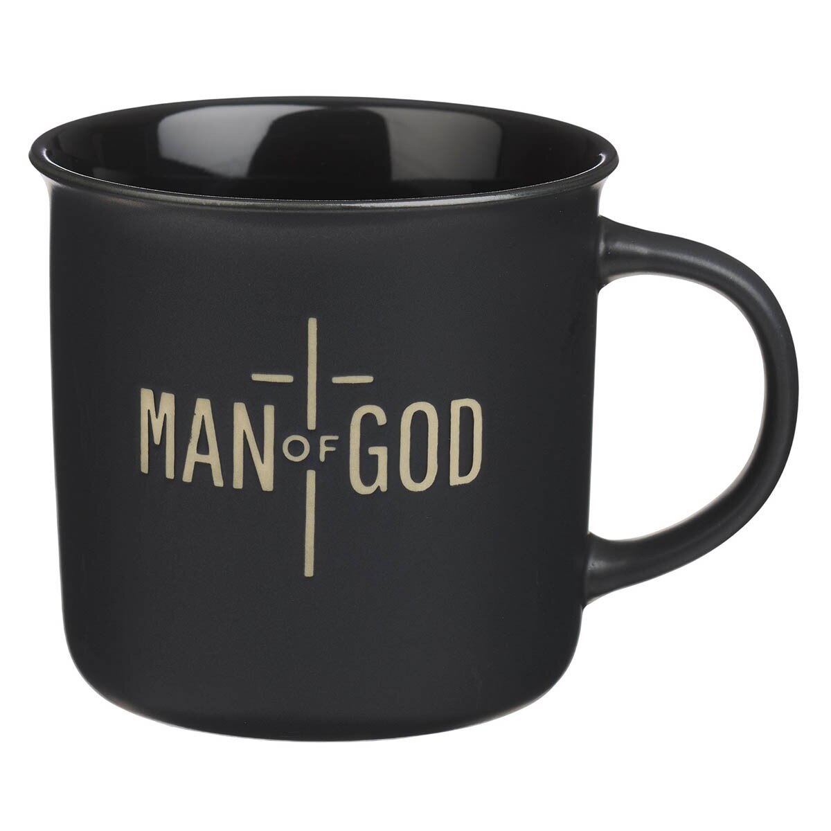 Man of God Matte Black Ceramic Coffee Mug - 1 Timothy 6:11