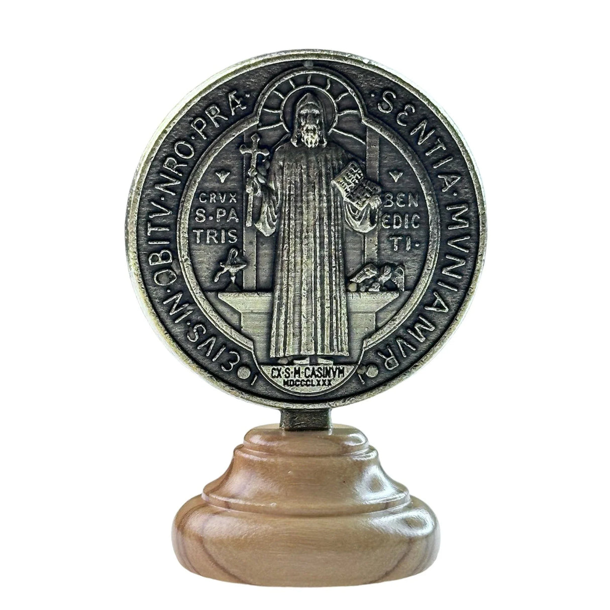 St. Benedict Bronze Medal w/ Olive Base