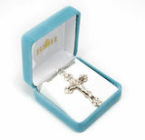 Sterling Silver 2 1/4" Crucifix W/Fancy Scroll Work 24"Ch-Bxd