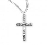 Sterling Silver Flower Tipped Cross