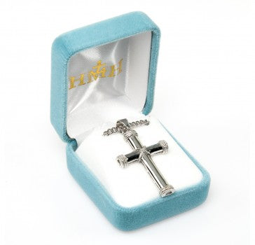Rope Design Tip Sterling Silver Cross