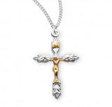 Sterling Silver Two Toned Wheat Crucifix