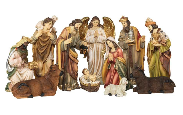 COMPLETE 11-PIECE NATIVITY SET (7 1/2" SCALE)