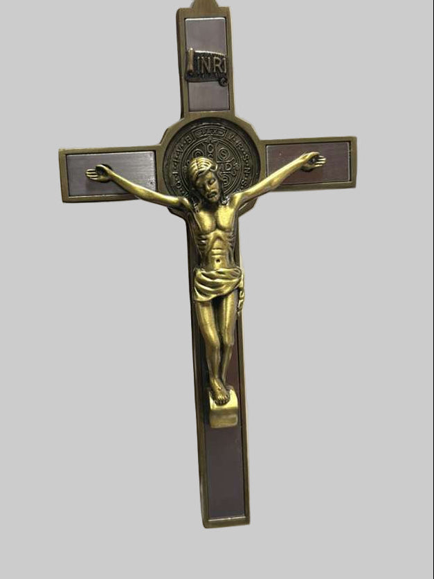 GOLD ST. BENEDICT WALL CRUCIFIX C3