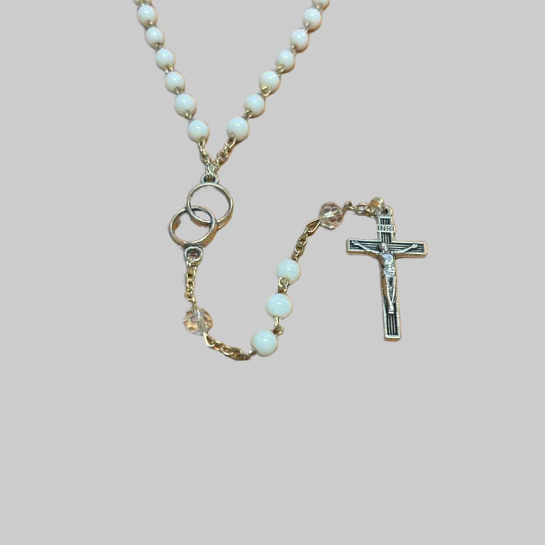 WHITE MATRIMONY ROSARY