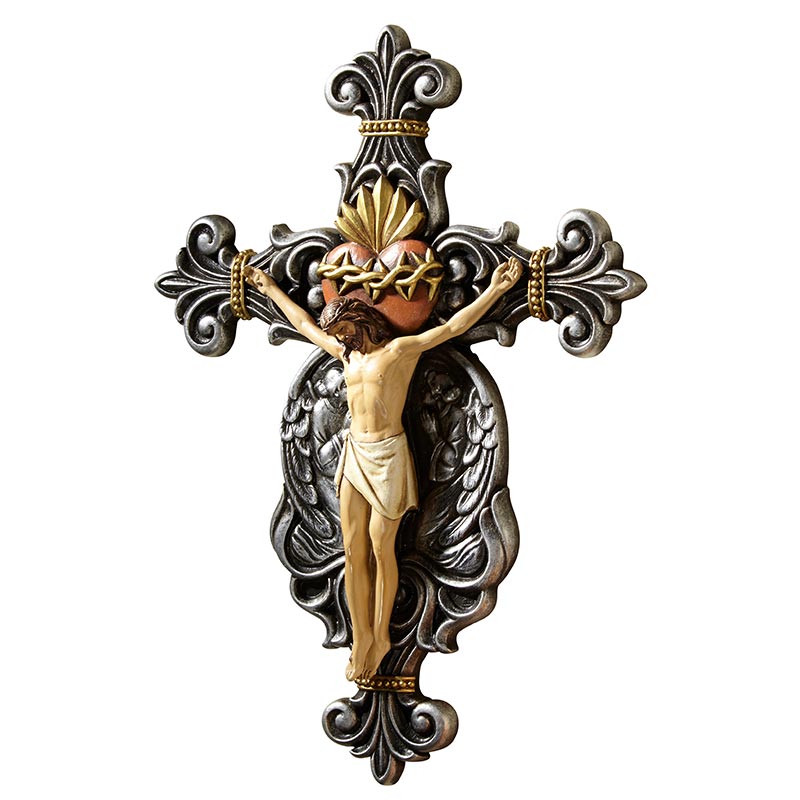 Calvary Sacred Heart Crucifix 10" D5-R