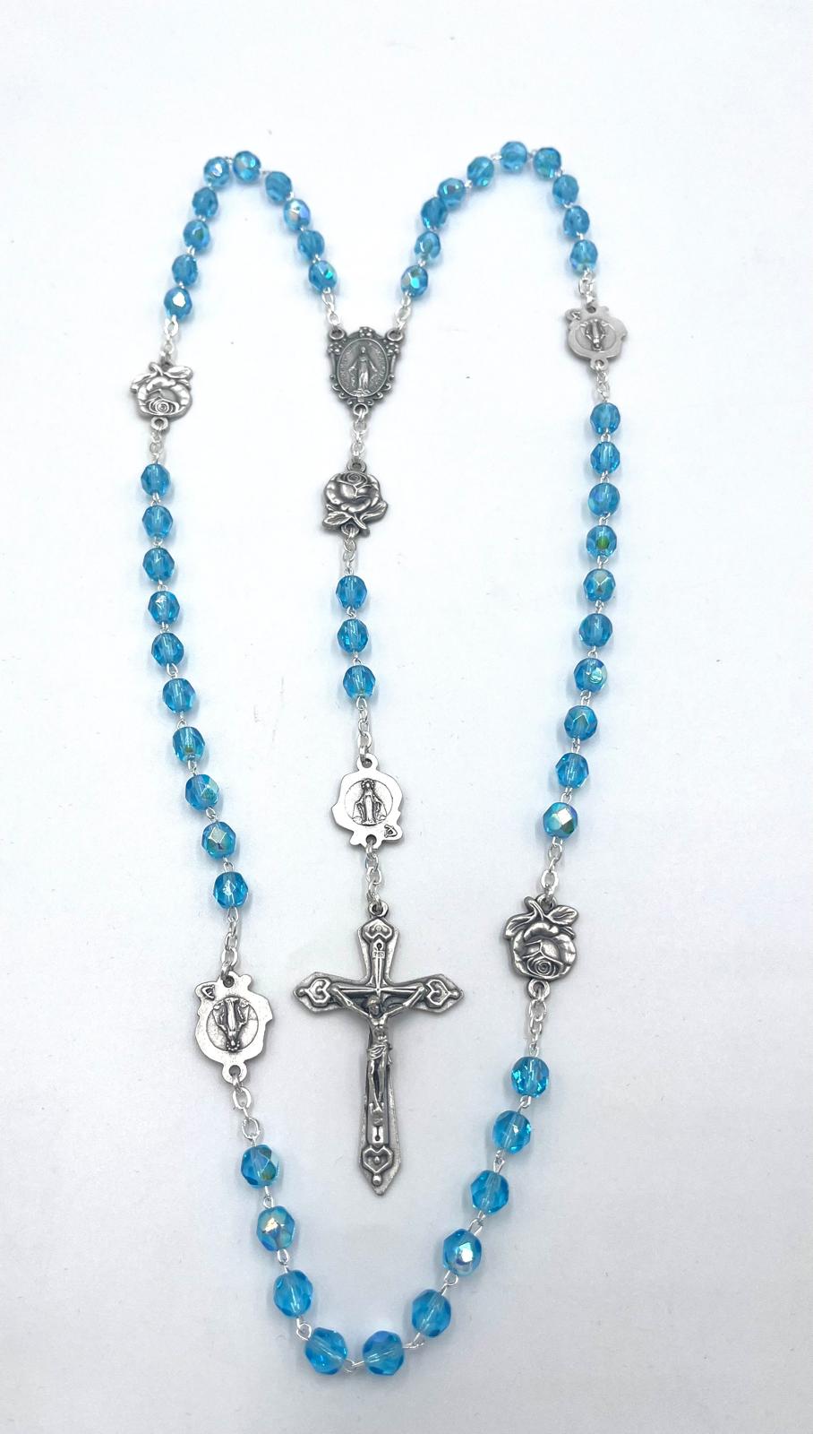 BLUE SILVER CHAIN LADYGRACE 19"