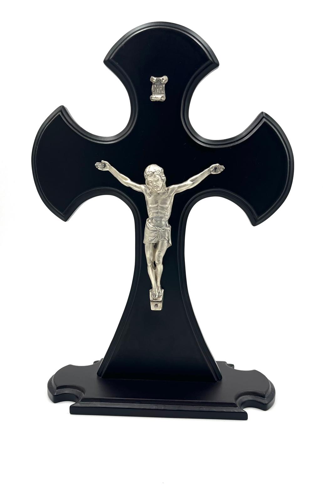 Wooden Cross Standing Crucifix 12"