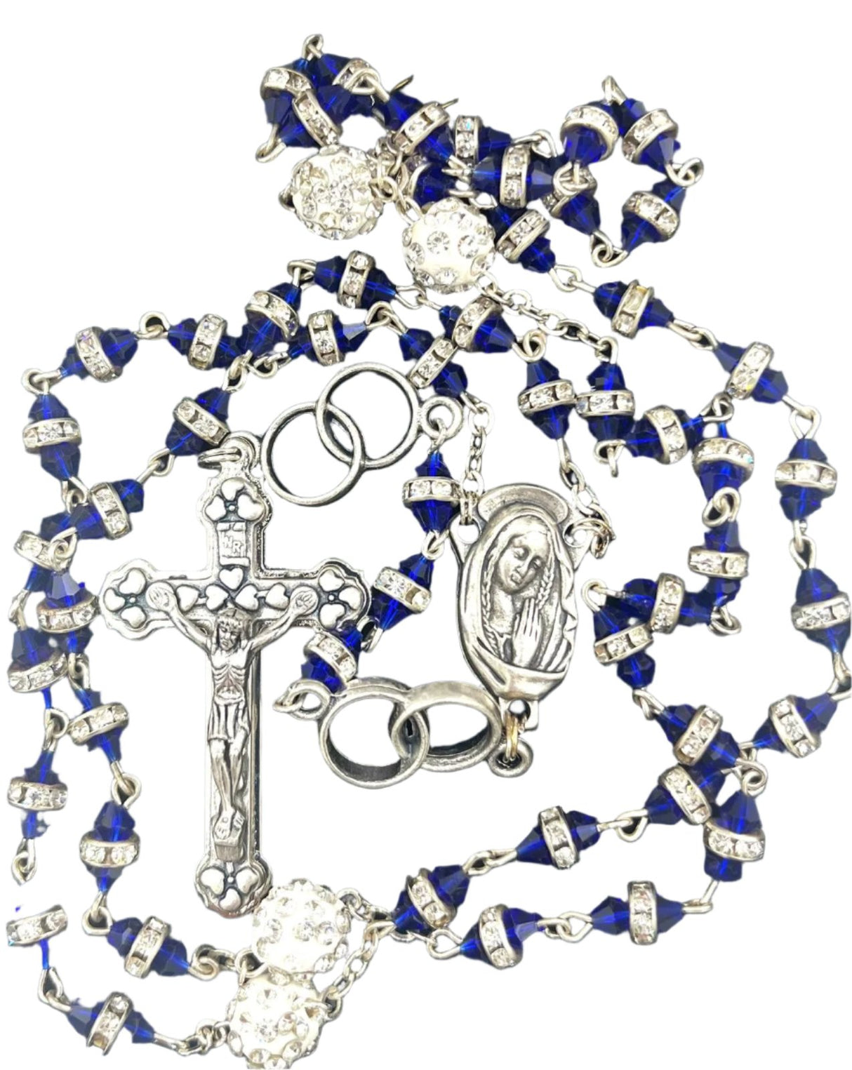 RSY WEDDING-RING & RHINESTONE BLUE CRISTAL BEADS