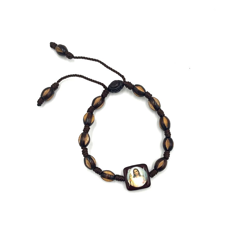 DIVINE MERCY WOOD BRACELET