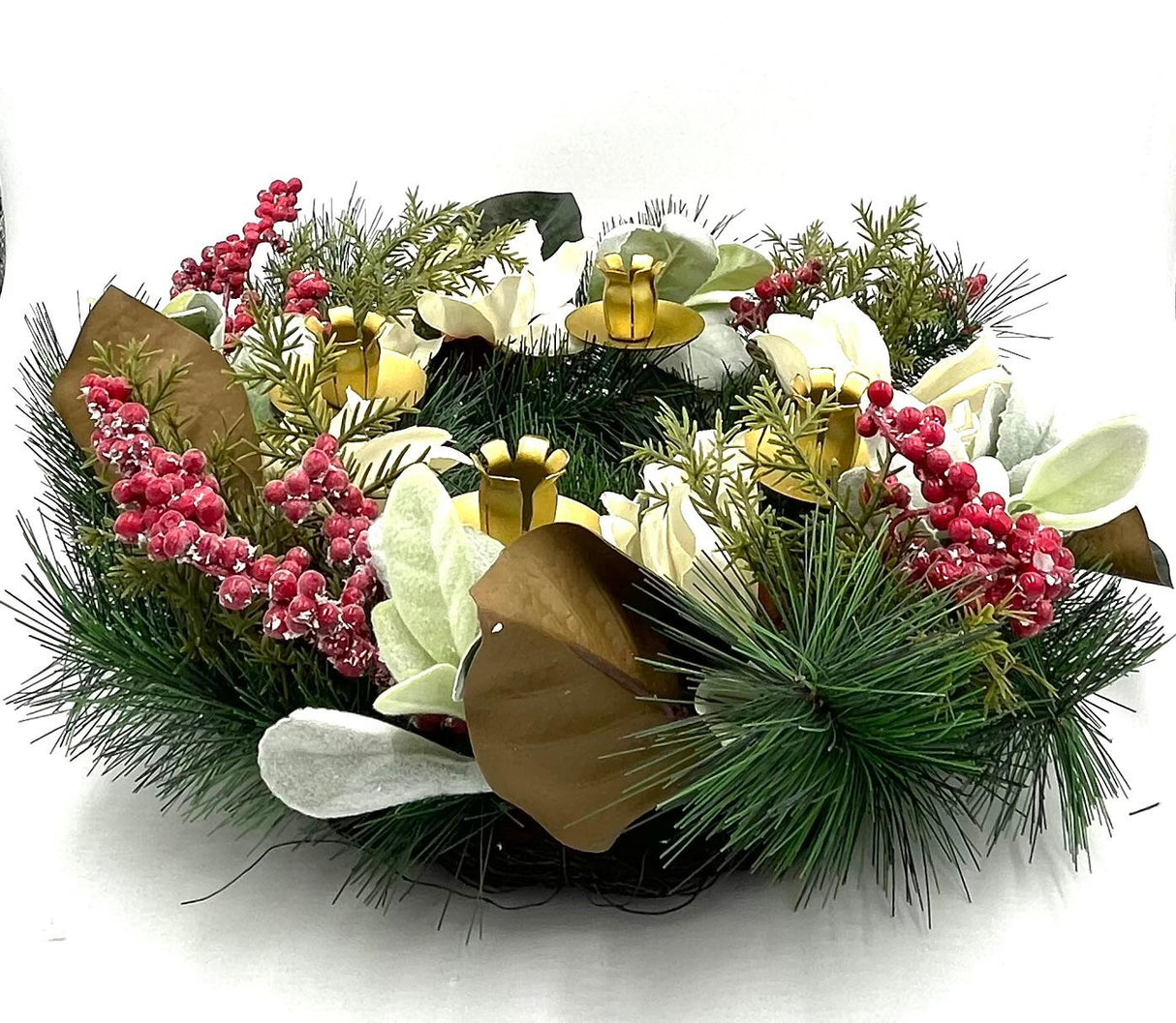 16'Dia Magnolia Christmas Corona de Adviento Plastico